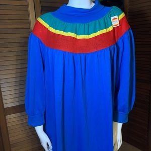 Vintage Rainbow Cowl Neck Dress
